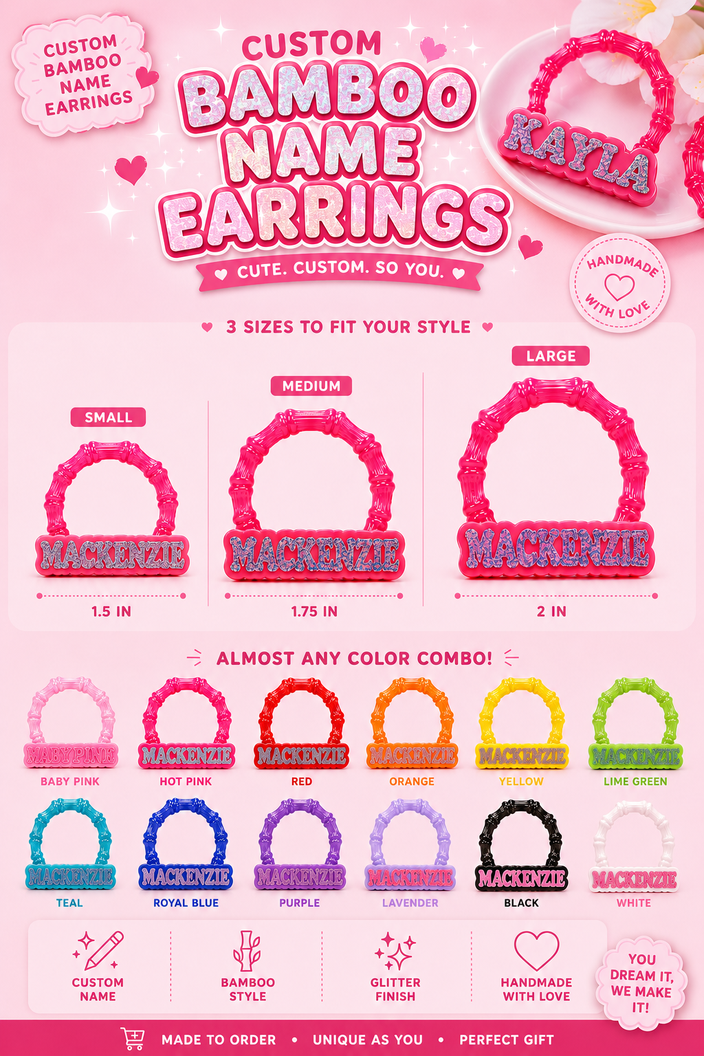 Personalized Bamboo Earrings