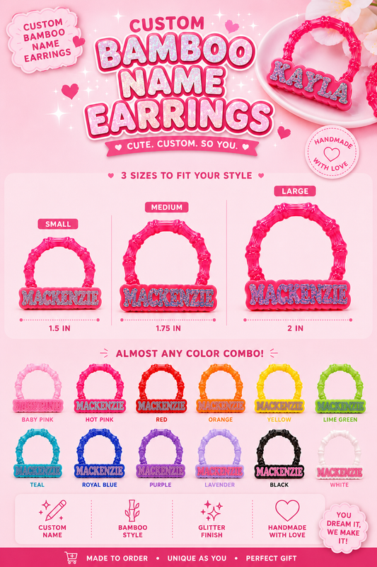 Personalized Bamboo Earrings